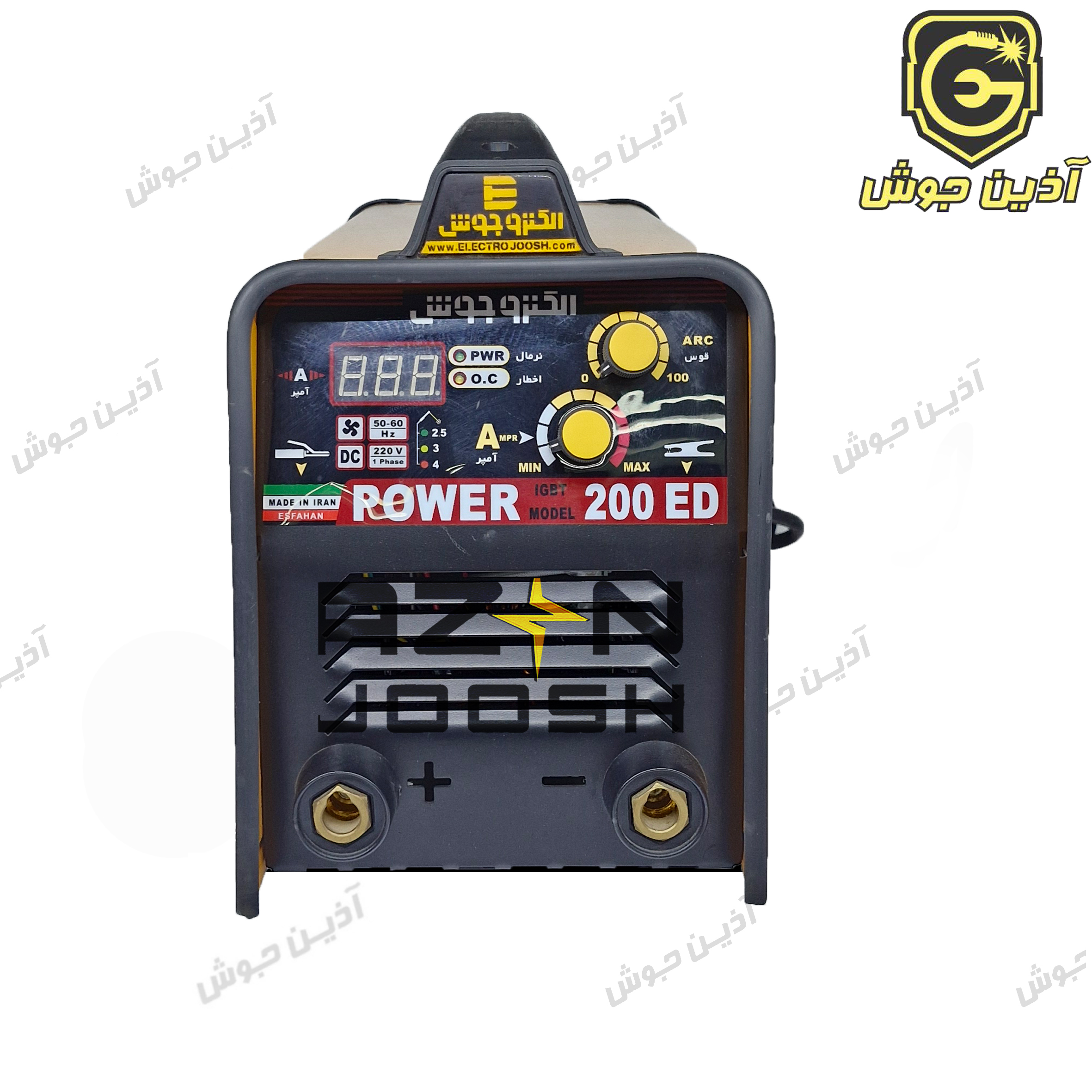 دستگاه جوش اینورتری 200 آمپر الکتروجوش مدل ED-200 به همراه متعلقات و کیف دستگاه جوش اینورتری 200 آمپر الکتروجوش مدل ED-200 به همراه متعلقات و کیف