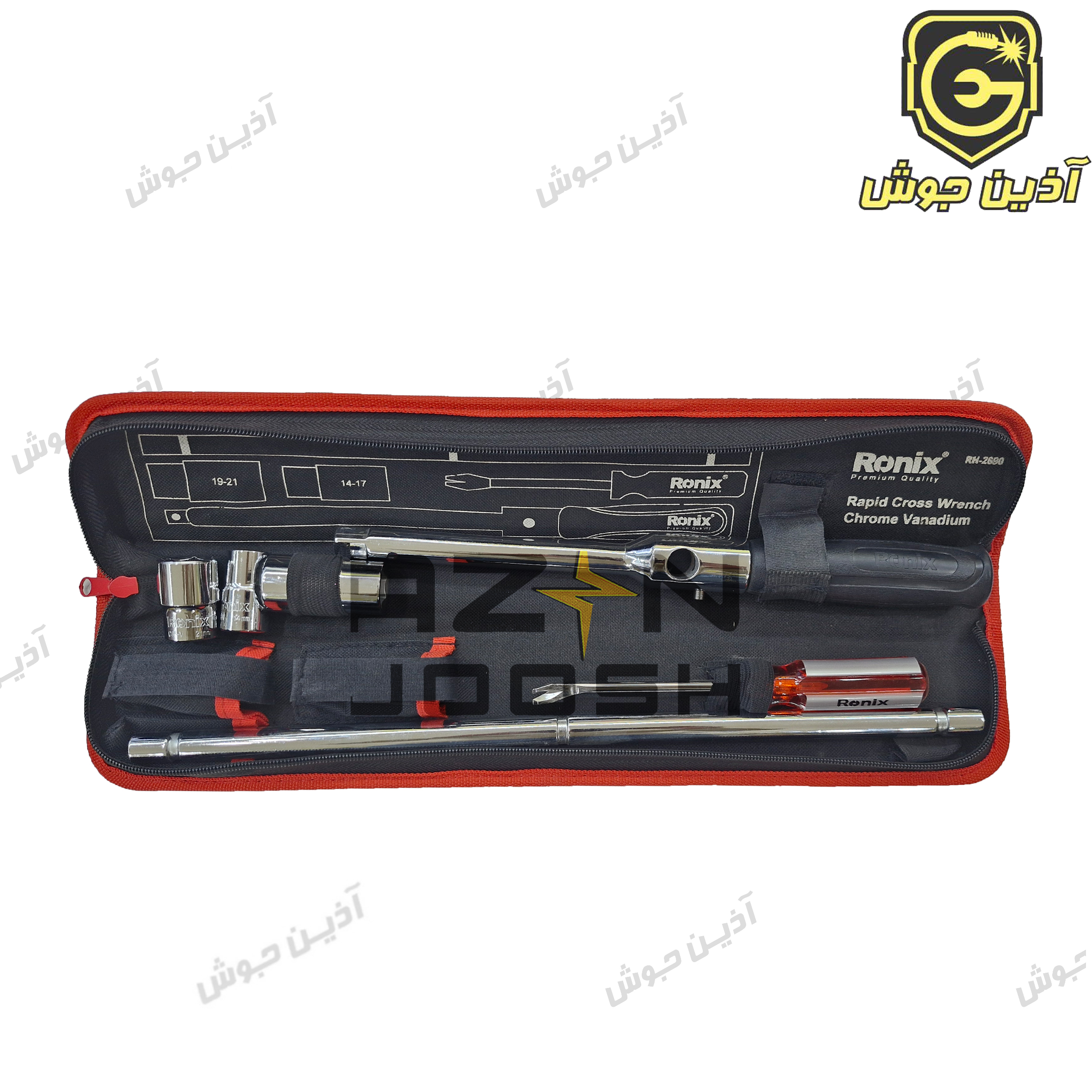 ست آچار چرخ کیفی 6 پارچه رونیکس Ronix مدل RH-2690 ست آچار چرخ کیفی 6 پارچه رونیکس Ronix مدل RH-2690