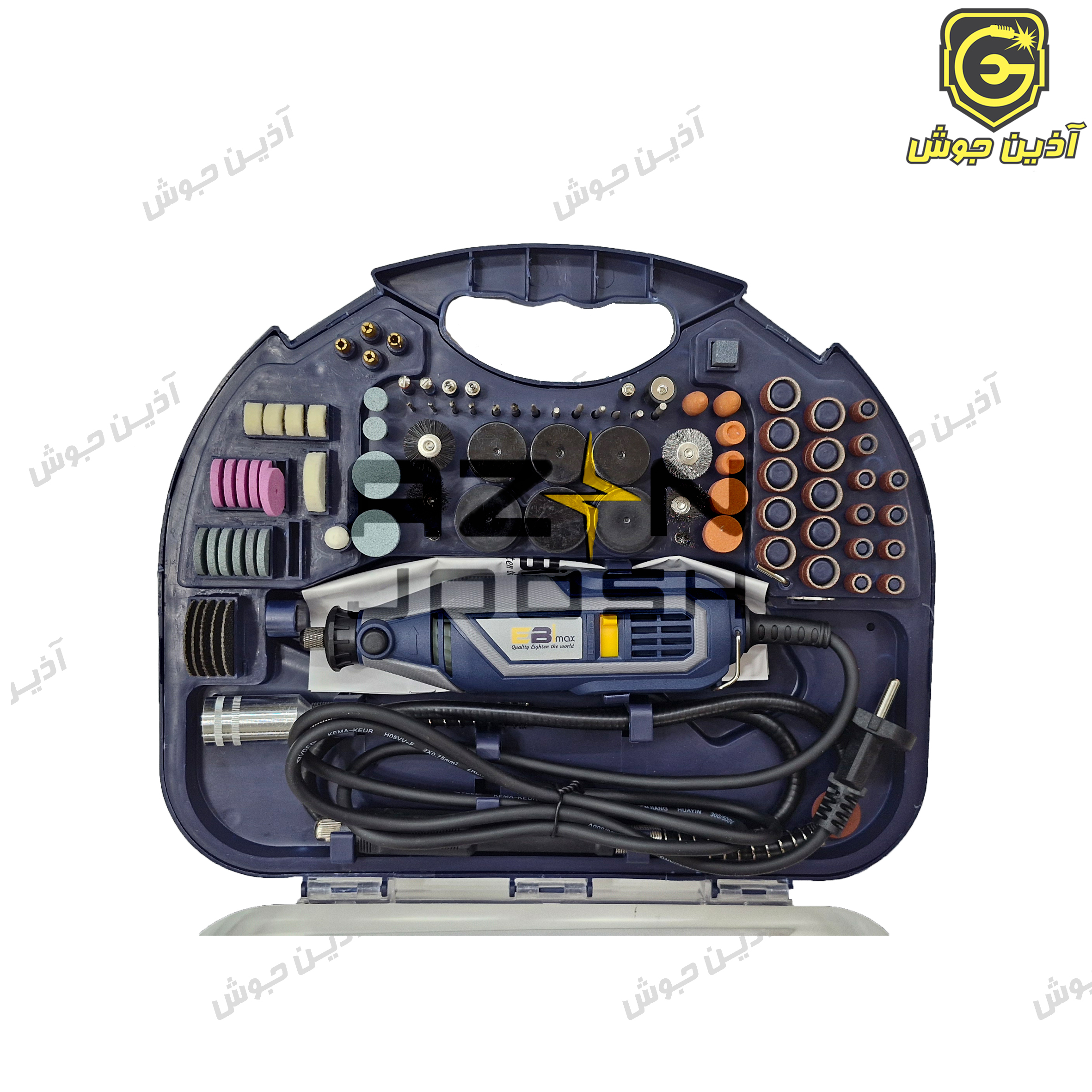 فرز انگشتی مینیاتوری 150 وات ابی مکس Ebimax مدل EM-3100 به همراه متعلقات فرز انگشتی مینیاتوری 150 وات ابی مکس Ebimax مدل EM-3100 به همراه متعلقات
