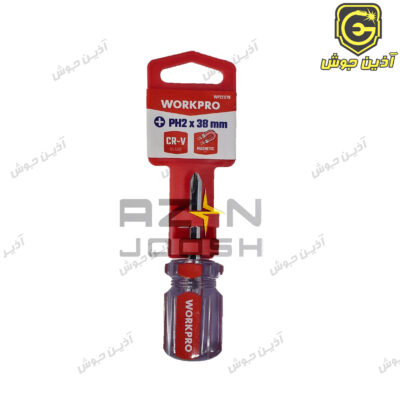 پیچ گوشتی چهارسو مشتی 6*38 کریستالی ورک پرو WORKPRO مدل WP221278