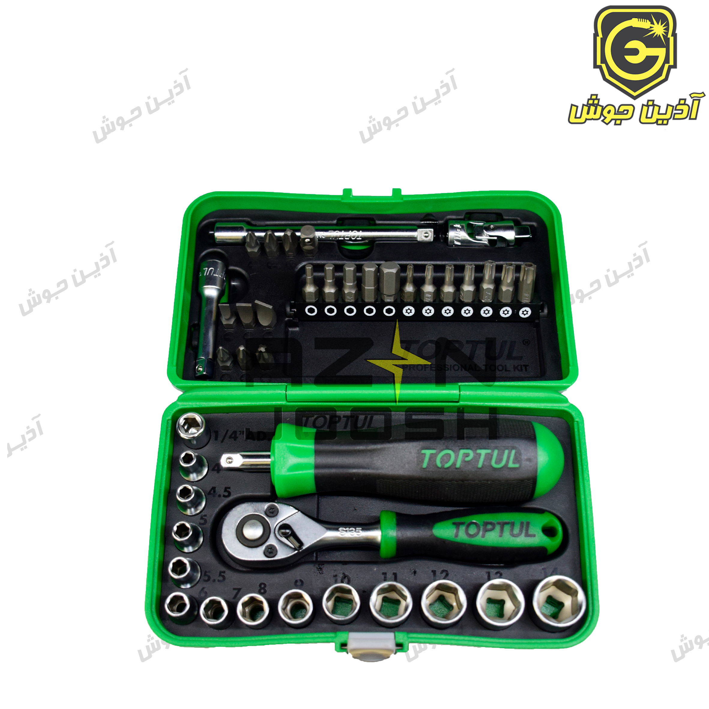 جعبه بکس 41 پارچه درایو 1/4 تاپ تول TOPTUL مدل GADW4101 جعبه بکس 41 پارچه درایو 1/4 تاپ تول TOPTUL مدل GADW4101